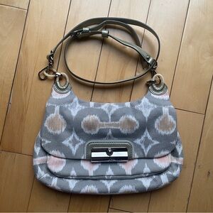 Coach Gray and Blush Patterned Crossbody Bag